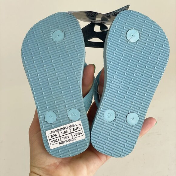 NWT Havaianas Kids Tiny Stars Flip Flops Blue Toddler Size 7/8 Thong Sandals Sum - Picture 6 of 8